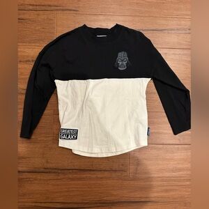 Disney Parks Star Wars Spirit Jersey Black and Cream Long Sleeve Size 7/8